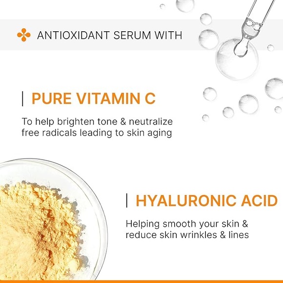 New Advanced Vitamin C Serum for Face with Hyaluronic Acid 1oz - Picture 2 of 6